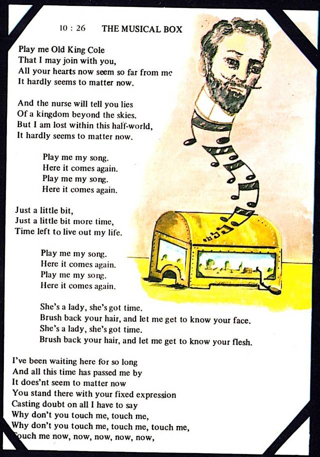 GENESIS - The Musical Box Lyrics